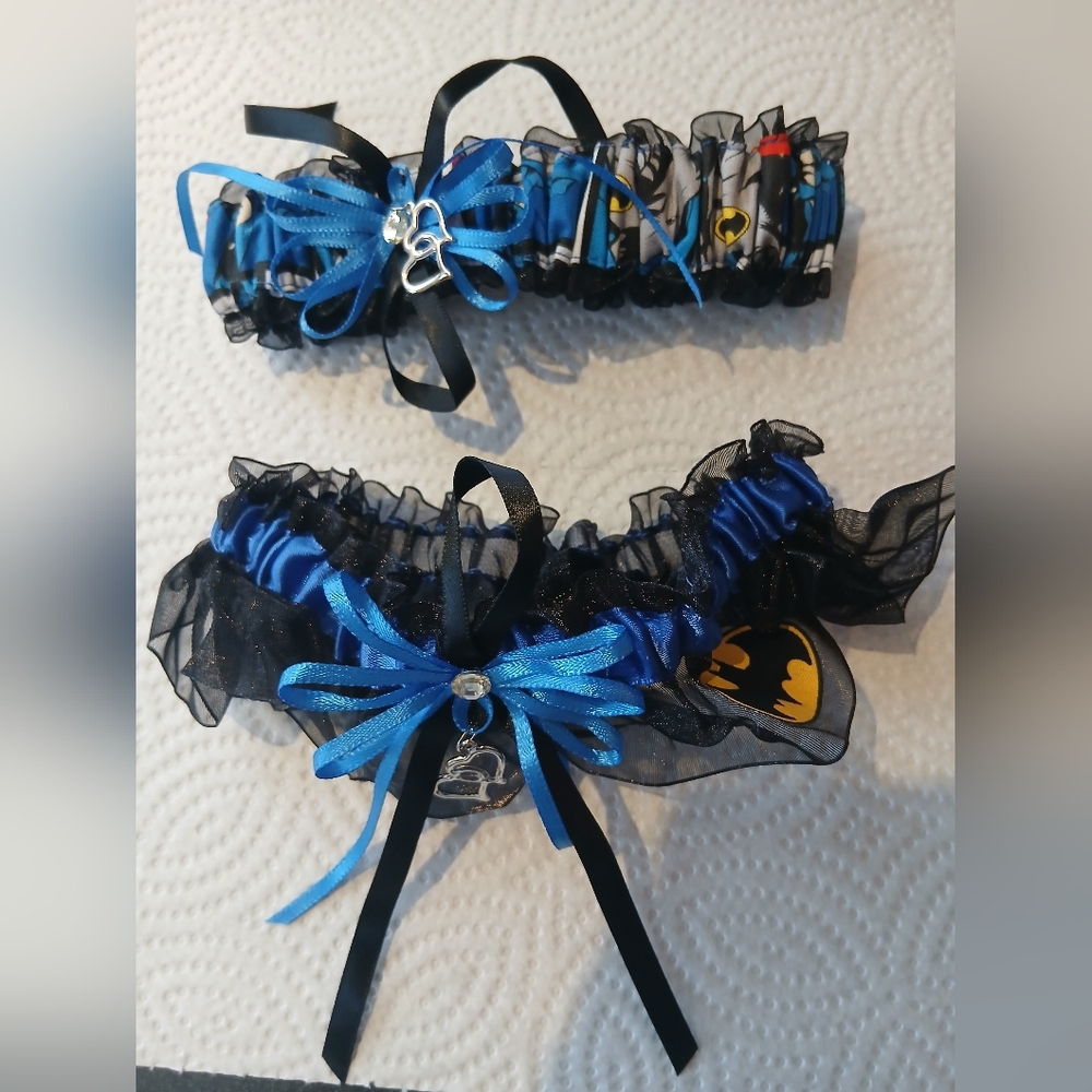 Handemsde Batman Garters Handmade Accessories Wedding Bridal Gothic DC Comics
